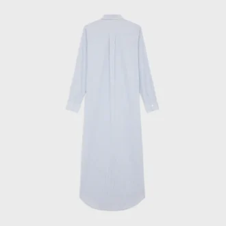 Langes Hemdkleid aus gestreifter Baumwolle