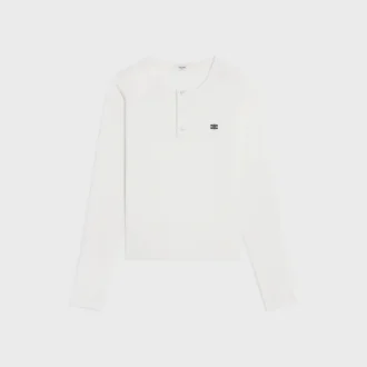 Langärmliges T-Shirt aus geripptem Baumwolljersey
