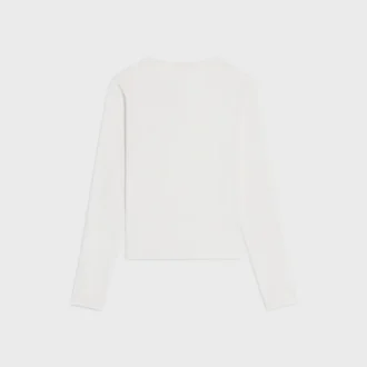 Langärmliges T-Shirt aus geripptem Baumwolljersey