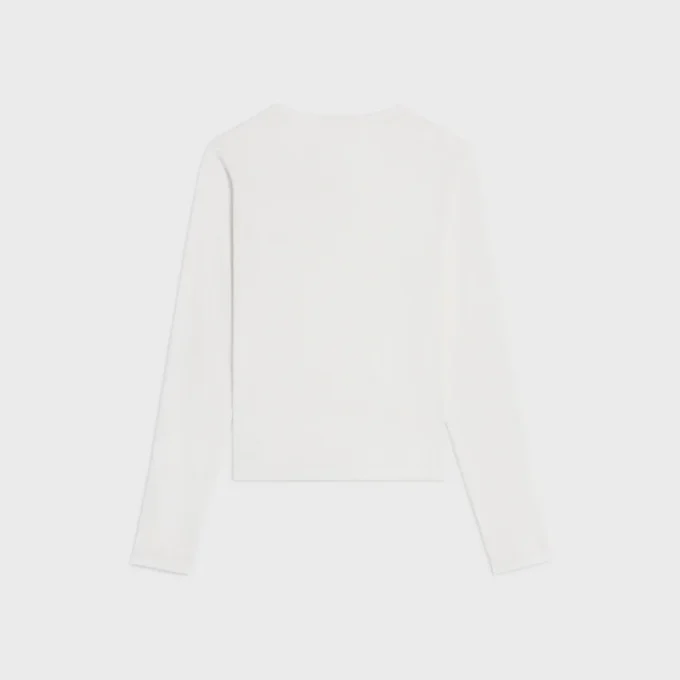Langärmliges T-Shirt aus geripptem Baumwolljersey