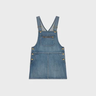 Latzhosen-Minikleid aus Union-Wash-Denim