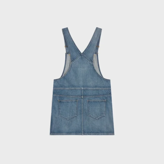 Latzhosen-Minikleid aus Union-Wash-Denim