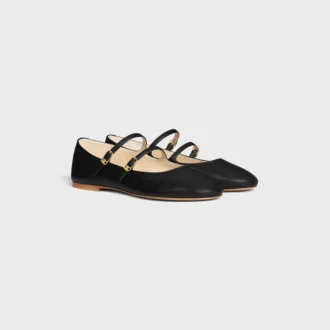 Les Ballerines CELINE Double Strap aus Lammleder