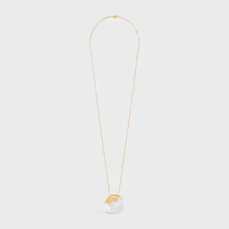 Les CELINE Halskette aus Bergkristall und Messing mit Goldfinish
