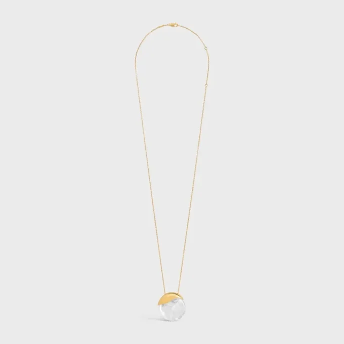 Les CELINE Halskette aus Bergkristall und Messing mit Goldfinish Les CELINE Halskette aus Bergkristall und Messing mit Goldfinish