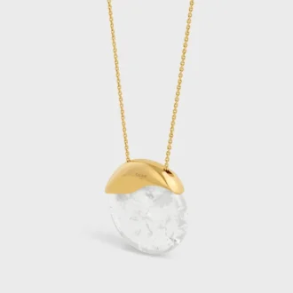 Les CELINE Halskette aus Bergkristall und Messing mit Goldfinish