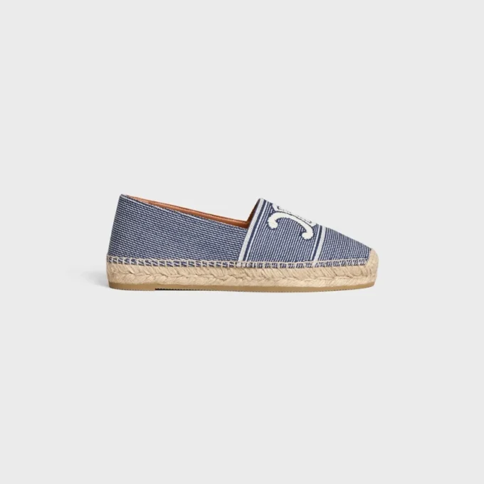Les Espadrilles CELINE aus gestreiftem Textil mit Triomphe