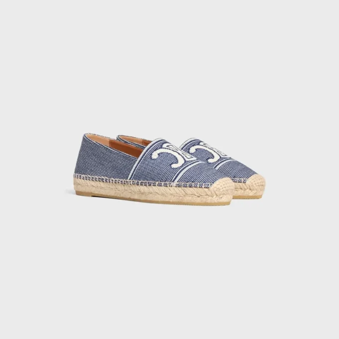 Les Espadrilles CELINE aus gestreiftem Textil mit Triomphe