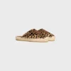 Les Espadrilles CELINE Mule aus haarigem Kalbsleder mit Leopardenmuster