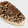 Les Espadrilles CELINE Mule aus haarigem Kalbsleder mit Leopardenmuster
