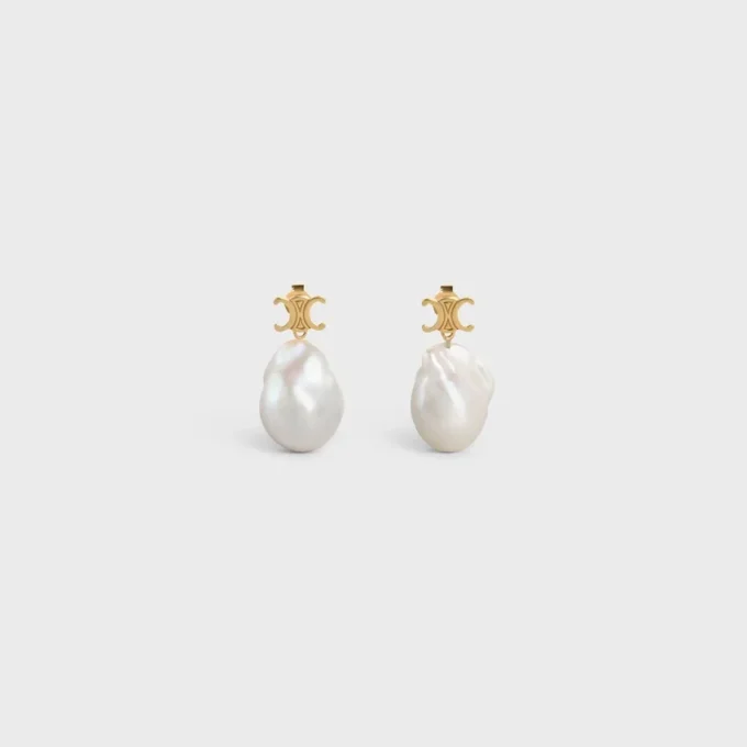 Les Perles CELINE Barock-Ohrringe aus Messing mit Goldfinish und Zuchtperlen Les Perles CELINE Barock-Ohrringe aus Messing mit Goldfinish und Zuchtperlen
