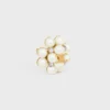 Les Perles CELINE Brosche aus Strass, Kunstharzperlen, Messing mit Goldfinish und Stahl Les Perles CELINE Brosche aus Strass, Kunstharzperlen, Messing mit Goldfinish und Stahl
