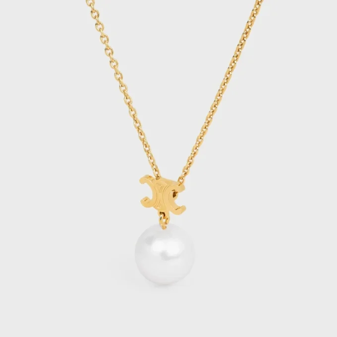 Les Perles CELINE Halskette aus Kunstharzperlen und Messing mit Goldfinish Les Perles CELINE Halskette aus Kunstharzperlen und Messing mit Goldfinish