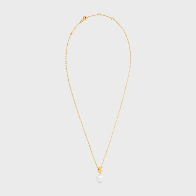 Les Perles CELINE Halskette aus Kunstharzperlen und Messing mit Goldfinish Les Perles CELINE Halskette aus Kunstharzperlen und Messing mit Goldfinish