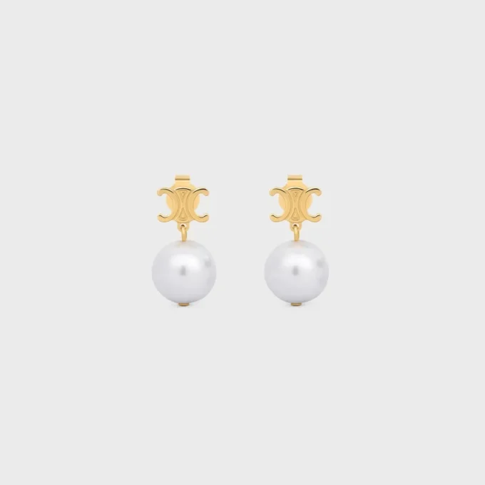Les Perles CELINE Ohrringe aus Messing mit Goldfinish und Kunstharzperlen Les Perles CELINE Ohrringe aus Messing mit Goldfinish und Kunstharzperlen