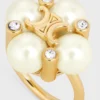 Les Perles CELINE Ring aus Strass, Kunstharzperlen und Messing mit Goldfinish Les Perles CELINE Ring aus Strass, Kunstharzperlen und Messing mit Goldfinish