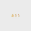 Les Perles CELINE Set mit 3 Ohrsteckern aus Kunstharzperlen und Messing mit Goldfinish