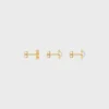 Les Perles CELINE Set mit 3 Ohrsteckern aus Kunstharzperlen und Messing mit Goldfinish