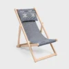 Liegestuhl aus Holz und Jacquard-Stoff Liegestuhl aus Holz und Jacquard-Stoff