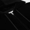 Lockerer Kapuzenpullover mit Reißverschluss aus Samt-Jersey Lockerer Kapuzenpullover mit Reißverschluss aus Samt-Jersey