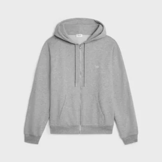 Kapuzenpullover mit Reißverschluss aus Kaschmir und Baumwolle