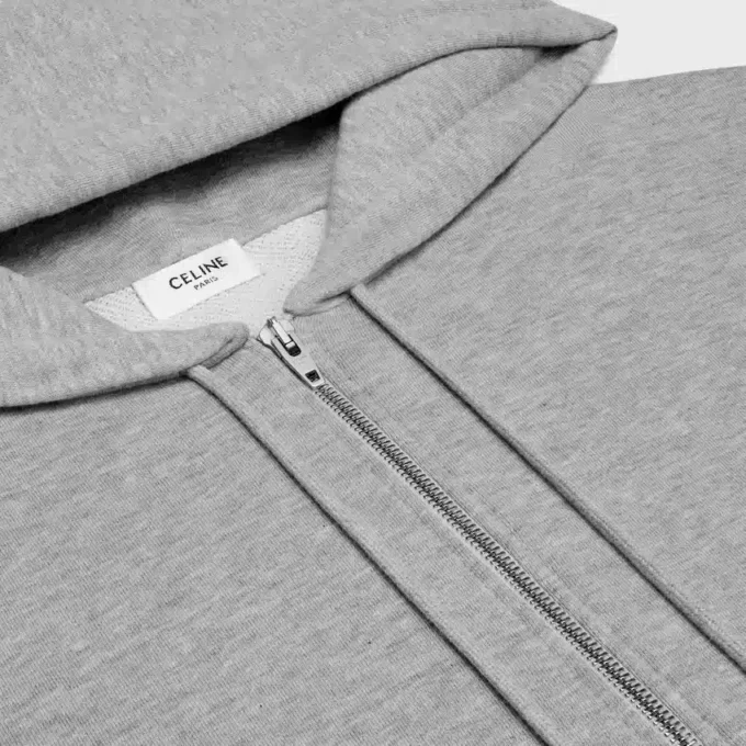 Kapuzenpullover mit Reißverschluss aus Kaschmir und Baumwolle