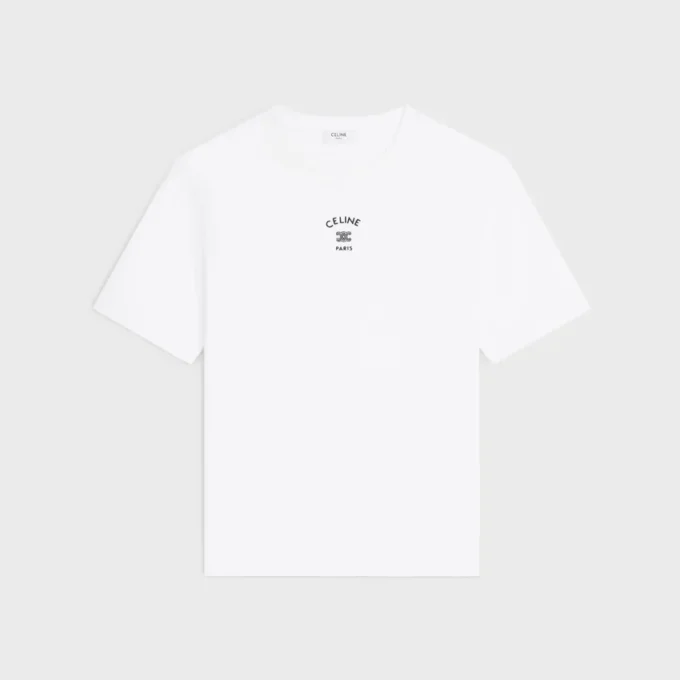 Lockeres T-Shirt aus Baumwolljersey Lockeres T-Shirt aus Baumwolljersey