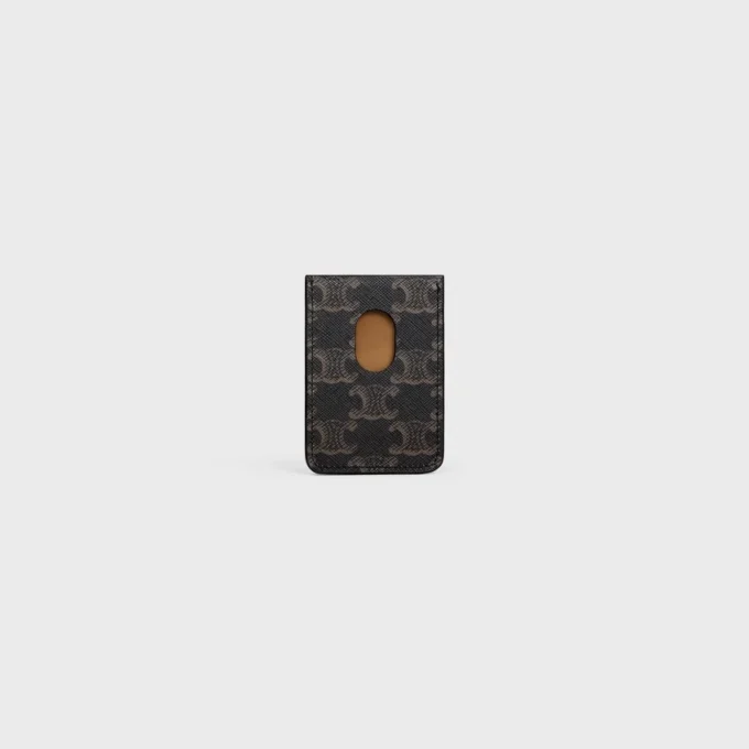 Magnet-Kartenetui aus Triomphe Canvas und Kalbsleder