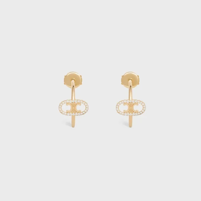 Maillon Triomphe Creolen aus Gelbgold und Diamanten