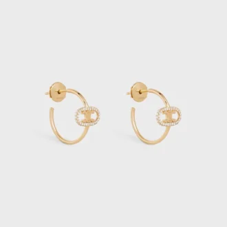 Maillon Triomphe Creolen aus Gelbgold und Diamanten