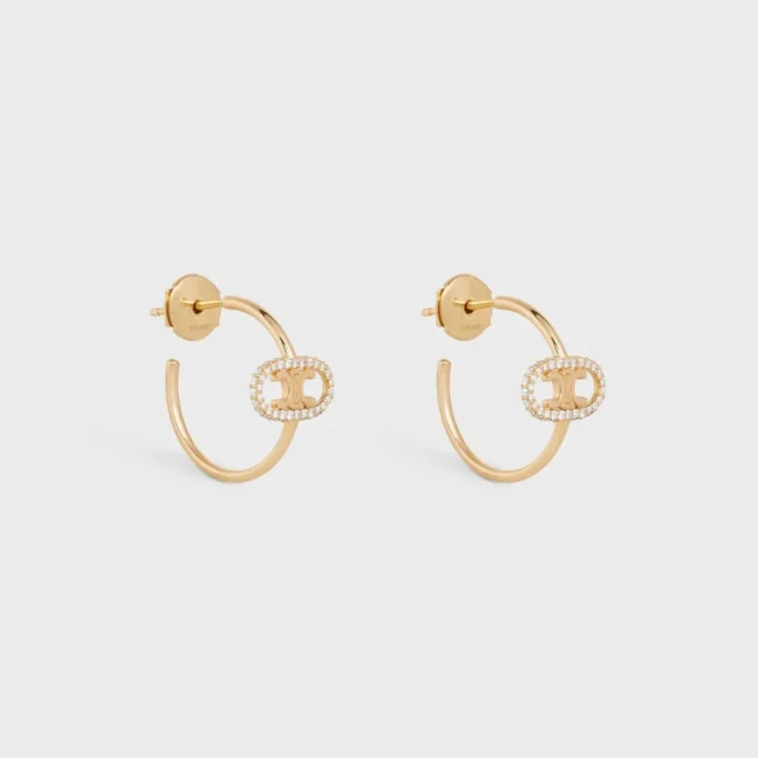 Maillon Triomphe Creolen aus Gelbgold und Diamanten