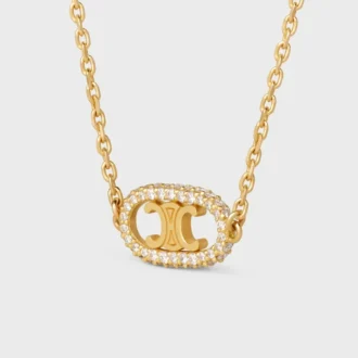 Maillon Triomphe Halskette aus Gelbgold und Diamanten