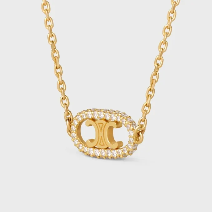Maillon Triomphe Halskette aus Gelbgold und Diamanten Maillon Triomphe Halskette aus Gelbgold und Diamanten