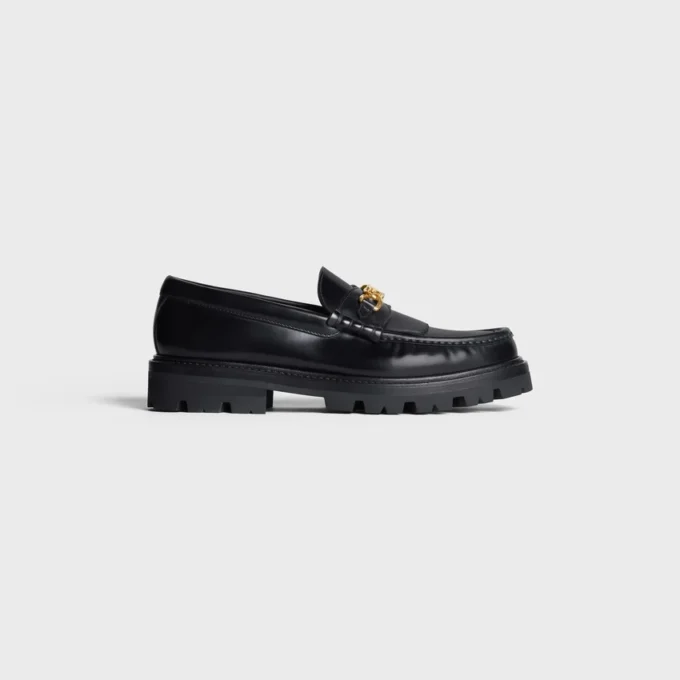 Margaret Loafer mit Triomphe aus poliertem Stierleder
