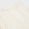 Masculin-Shorts mit dreifacher Plissee-Faltenbildung aus gestreifter Wolle