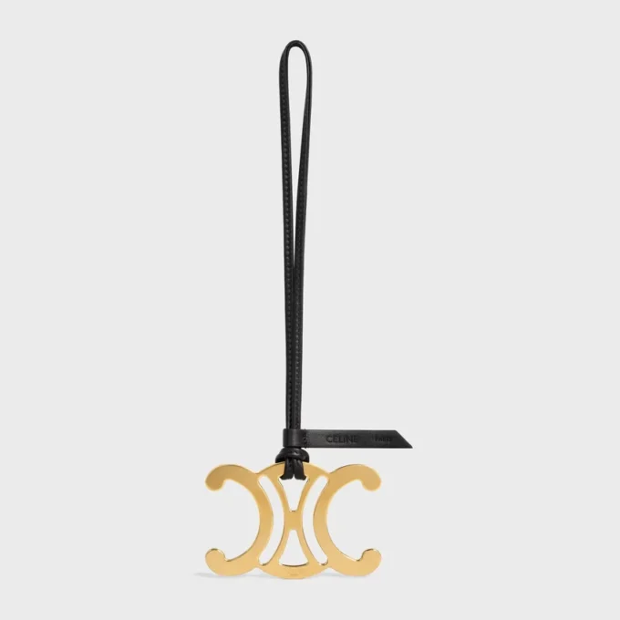 Maxi Triomphe Charm aus Metall und glattem Lammleder