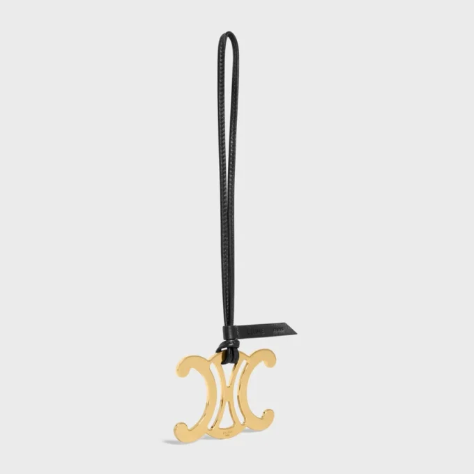 Maxi Triomphe Charm aus Metall und glattem Lammleder
