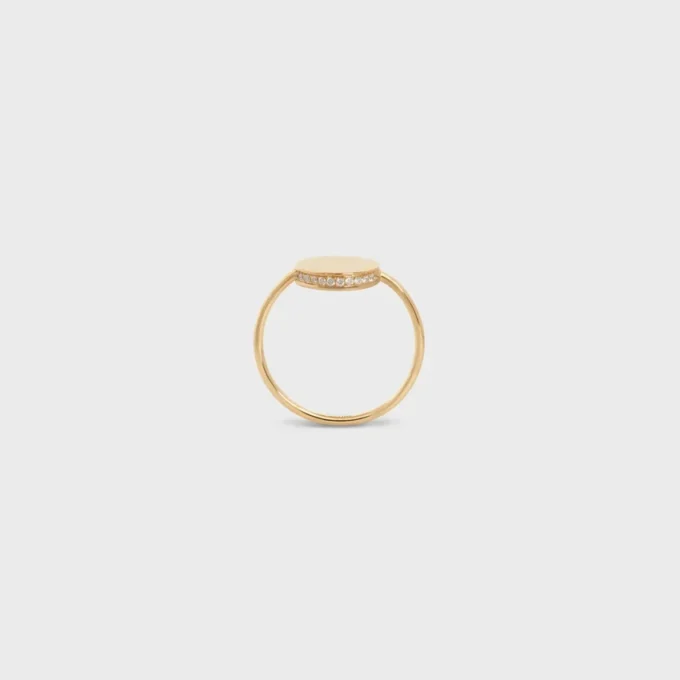 Medaille CELINE Ring aus Gelbgold und Diamanten