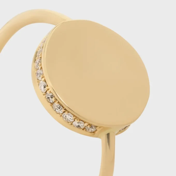 Medaille CELINE Ring aus Gelbgold und Diamanten