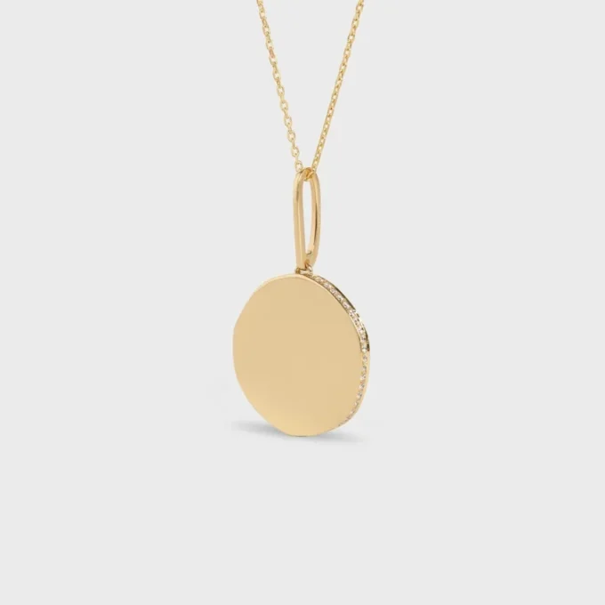 Medaille CELINE Small Halskette aus Gelbgold und Diamanten Medaille CELINE Small Halskette aus Gelbgold und Diamanten