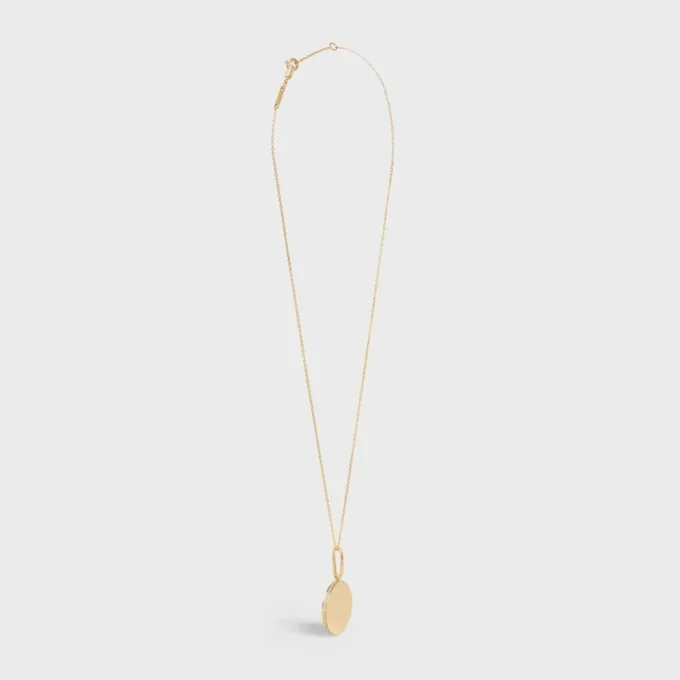 Medaille CELINE Small Halskette aus Gelbgold und Diamanten Medaille CELINE Small Halskette aus Gelbgold und Diamanten