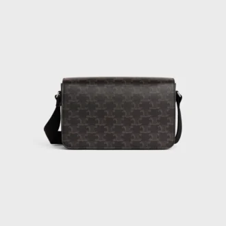 Messenger-Tasche mit Klappe aus Triomphe Canvas und Kalbsleder
