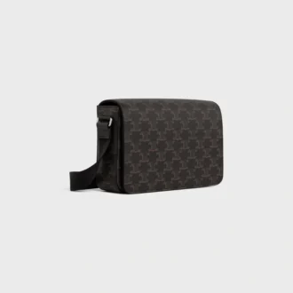 Messenger-Tasche mit Klappe aus Triomphe Canvas und Kalbsleder