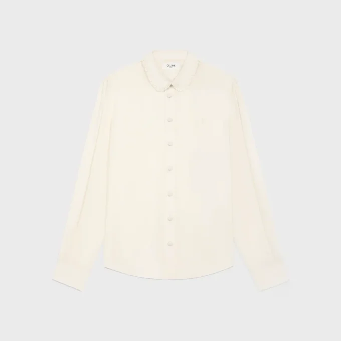 Mia-Bluse aus Seidenkrepp und Acetat
