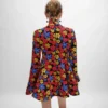 Midi-Kleid aus Polyamid-Jacquard