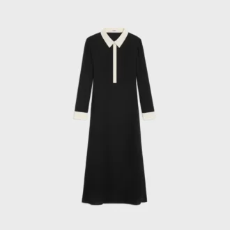 Midi-Polokleid aus Viskose-Georgette Midi-Polokleid aus Viskose-Georgette