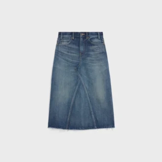 Midirock aus Dark Union Wash Denim Midirock aus Dark Union Wash Denim