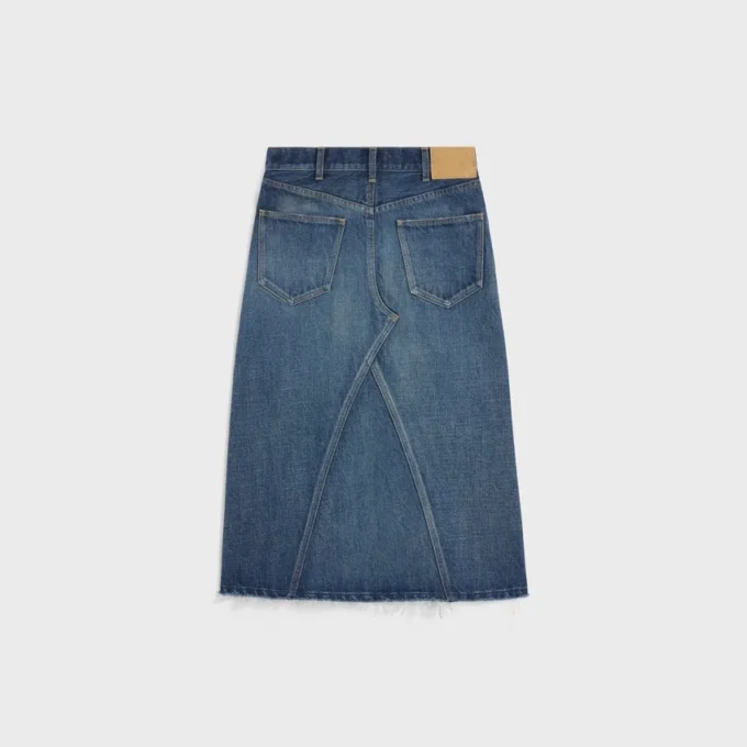 Midirock aus Dark Union Wash Denim Midirock aus Dark Union Wash Denim