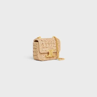 Mini Chain Claude aus Textil mit Raffia-Optik