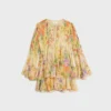 Mini-Faltenkleid aus Seidengeorgette Mini-Faltenkleid aus Seidengeorgette